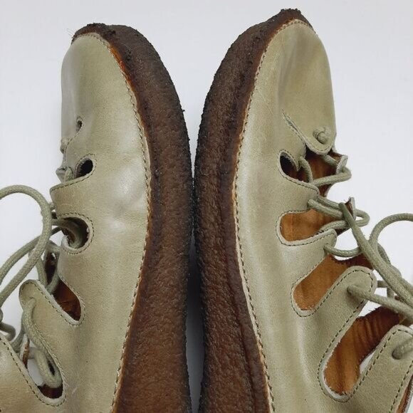 GROUNDHOG Ashland Chunky Gum Sole Lace-Up Square Toe Boho Shoes Sage Green Sz 6 - Picture 12 of 16